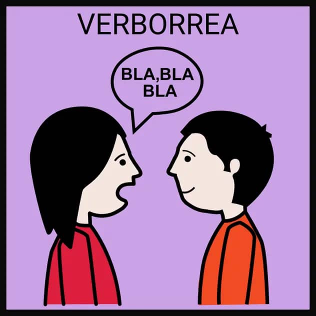 Verborrea es un sustantivo femenino